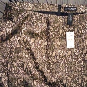 NWT Champagne & black lace Lane Bryant Skirt